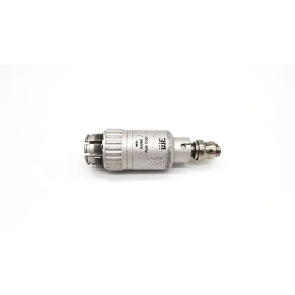 Silver metallic cylindrical industrial connector with threaded ends and engraved markings for 3m rpm euro drive c293