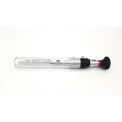 Clear glass 3M 81022 N carpal tunnel athroscope with silver metallic parts and black rubber grip with engraved text
