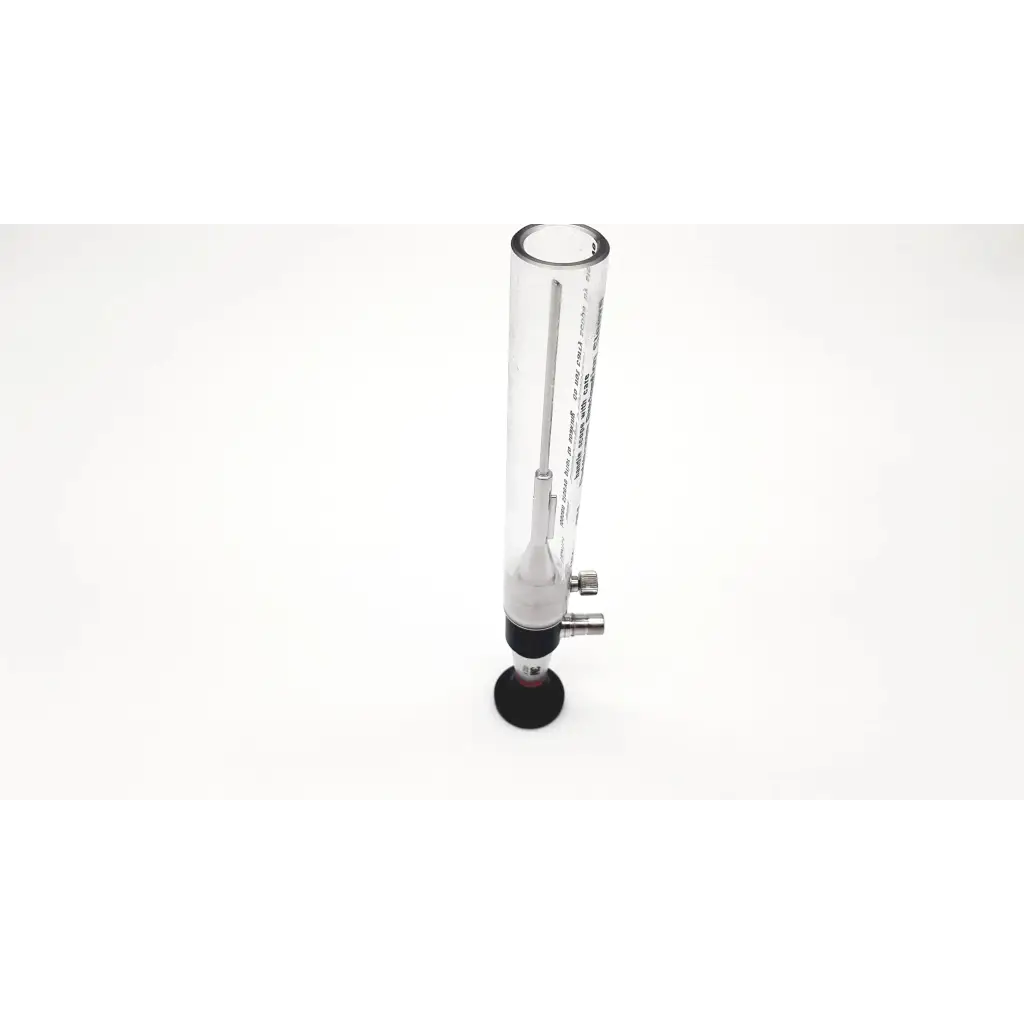 Clear glass graduated cylinder with black rubber base and metal fittings for 3m 81022 n carpal tunnel athroscope use