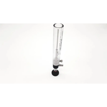 Clear glass graduated cylinder with black rubber base and metal fittings for 3m 81022 n carpal tunnel athroscope use