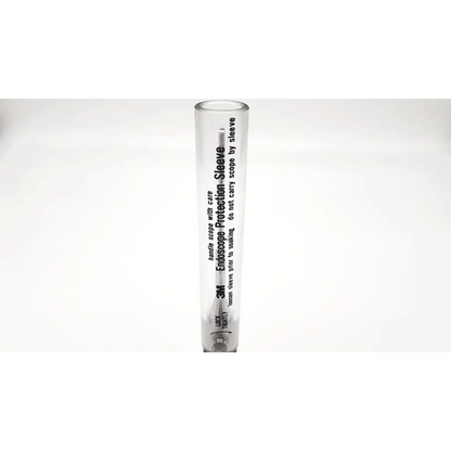 Clear plastic 3m endoscope protection sleeve with black printed text for carpal tunnel athroscope use