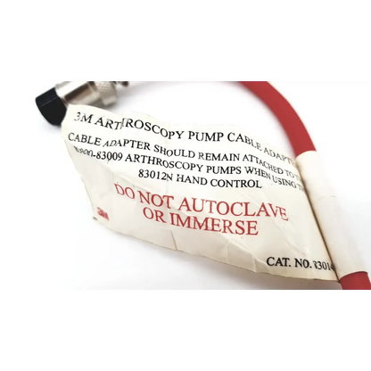 3m arthroscopy pump cable adapter 83014 with red and white tubing and metallic connector end for arthroscopy pump use