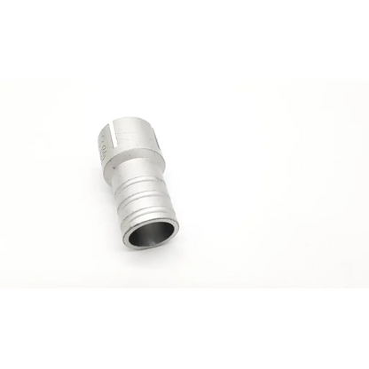 Silver metallic pipe adapter with threaded ends and rectangular cutout in 3M C255 orthopedic surgical guard product
