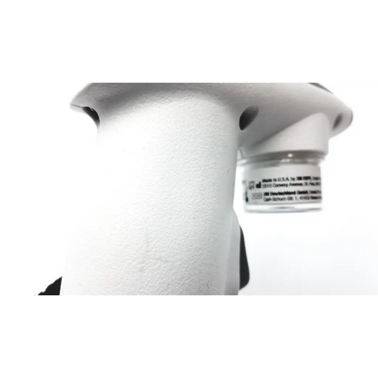 White textured plastic handle with cylindrical component and printed text on the back side of 3m high-resolution scanning spray 68960