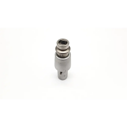 Silver metallic hudson l113 surgical attachment with hexagonal drive and threaded connection socket wrench adapter