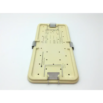 Beige 3m l300 large maxi driver autolevel case with metallic clasps and hole grid for organized surgical tool storage