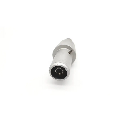 Silver metallic car charger adapter with a cylindrical body and black interior for trinkle l112 maxi driver attachment
