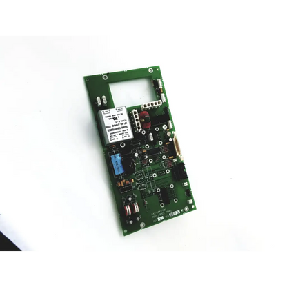 Green rectangular circuit board with electronic components on back panel rev of bbdg2-5 542-1043-501 assy sn 2803