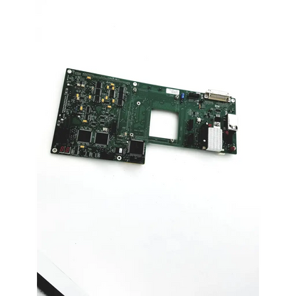 Green printed circuit board bbdg2-6 22425sm with black and silver electronic components 701224-002 rev 02 board