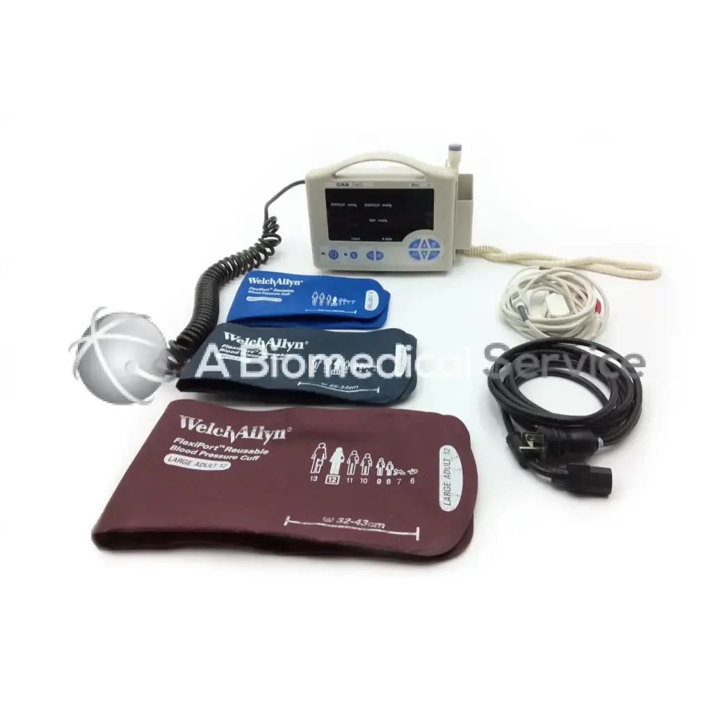 Load image into Gallery viewer, A Biomedical Service Casmed CAS 740 Vital Signs Monitor w/ FlexiPort Reusable Blood Pressure Cuff 10&quot; 11&quot; 12 550.00