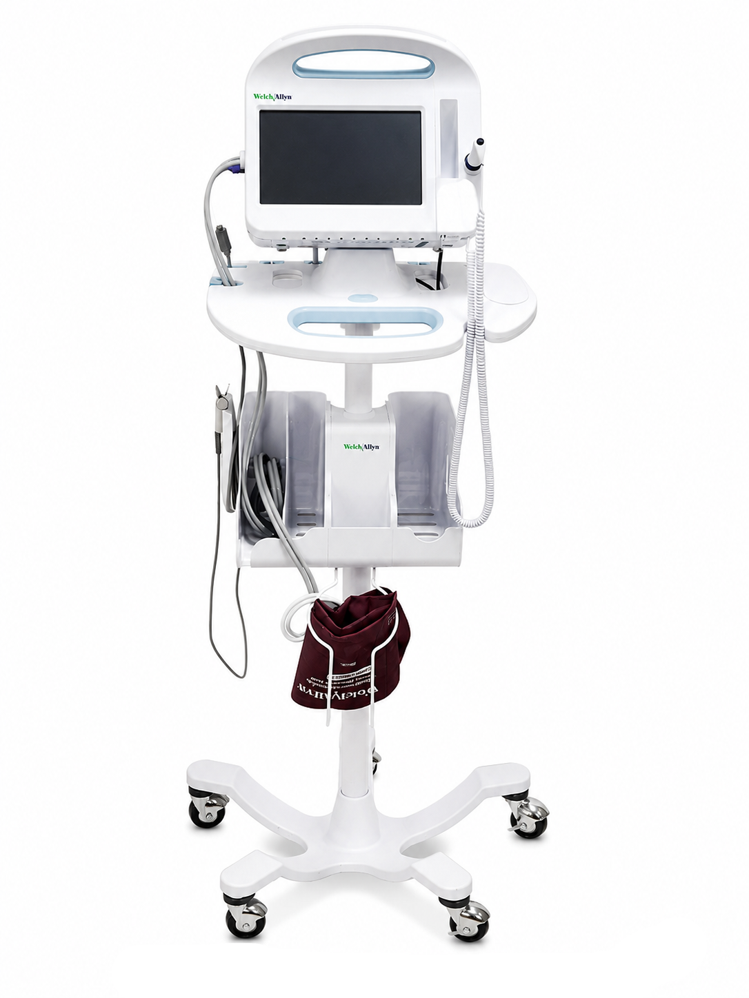 Load image into Gallery viewer, Welch Allyn 6000 Series Vital Signs Monitor with Masimo SpO2, Black Cuff &amp; Temperature Probe With Stand - Biomed Certified