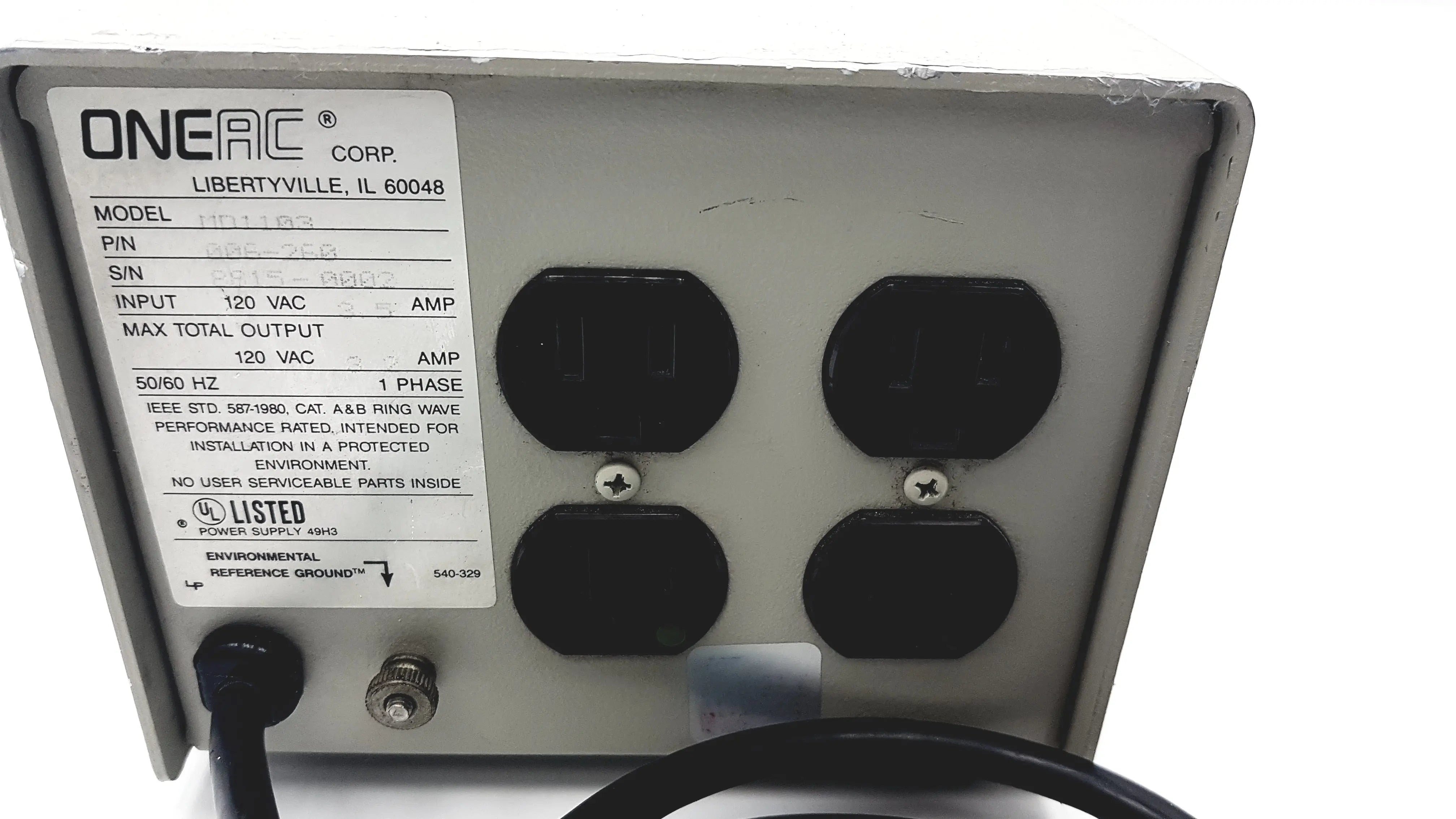 Load image into Gallery viewer, A Biomedical Service ONEAC MD1103 Four Outlet Power Conditioner 50/6HZ 1 Phase 120v 3.5 Amp 80.00