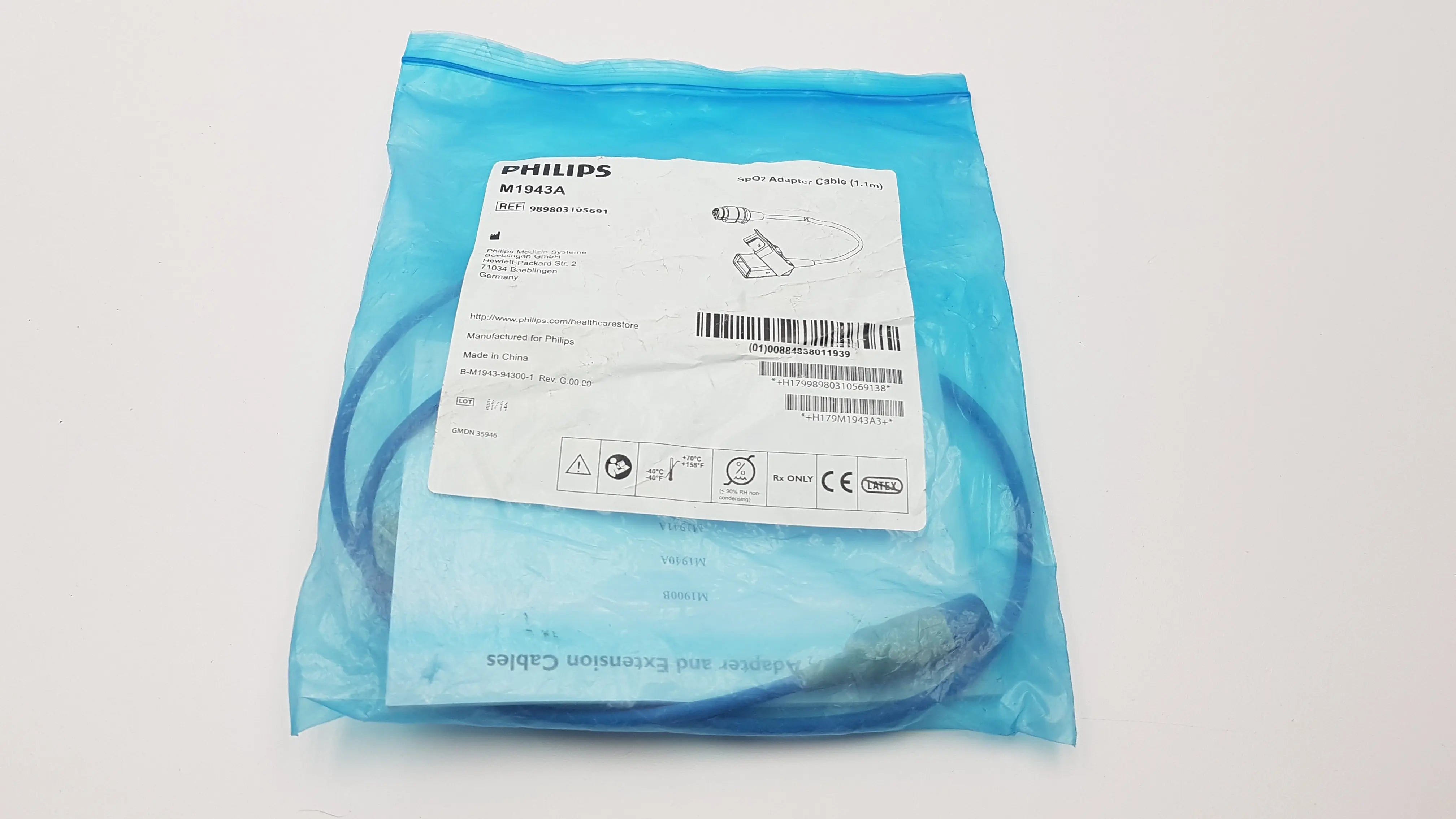 Load image into Gallery viewer, A Biomedical Service Philips REF 989803105691 M1943A Sp02, Adapter Cable (1.1m) 160.00