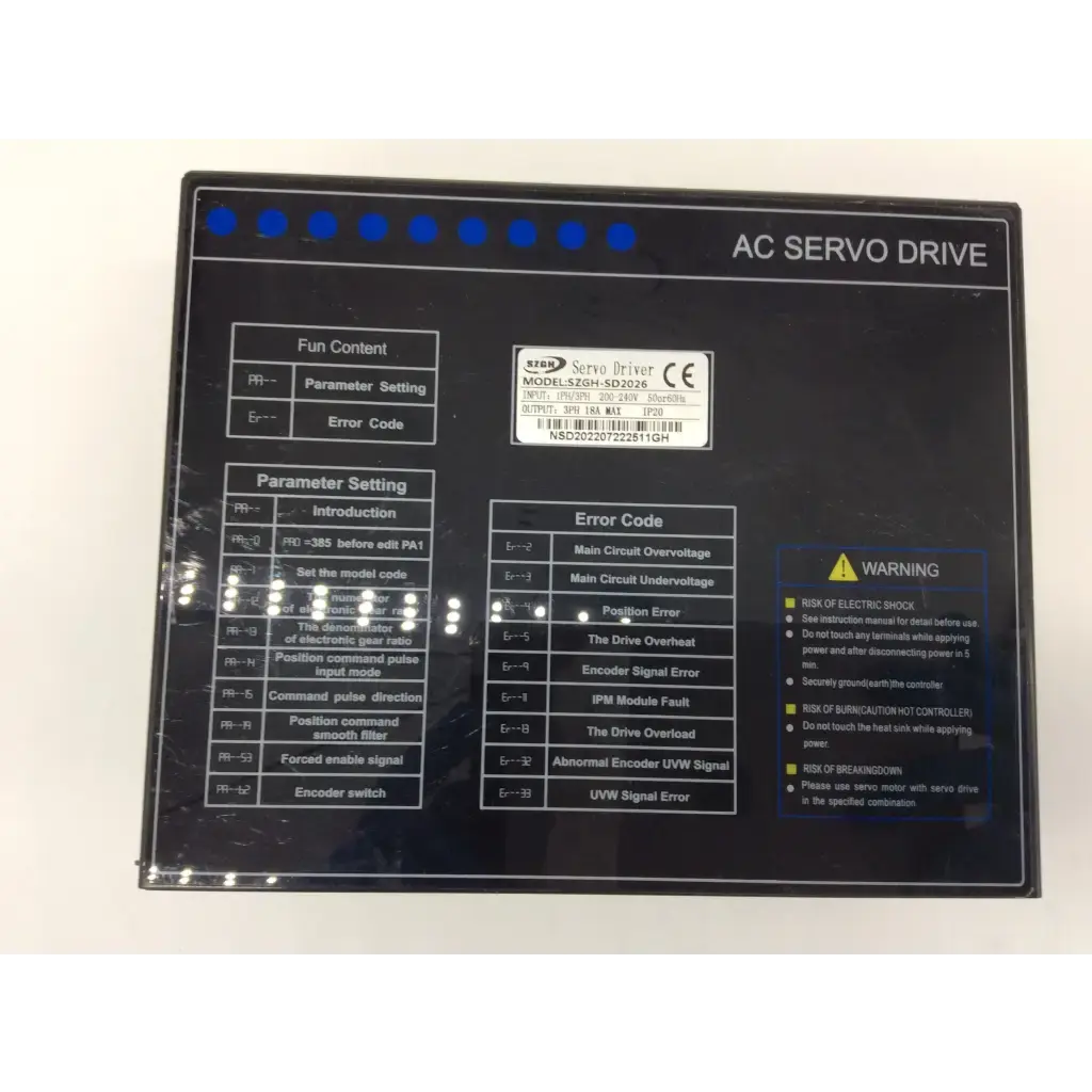 Load image into Gallery viewer, A Biomedical Service SZGH-SD2026 servo engine controller work with servo motor power range (1KW to 2.6KW) &amp;3.8KW SZGH-13380CC 3 phase 220V 399.99