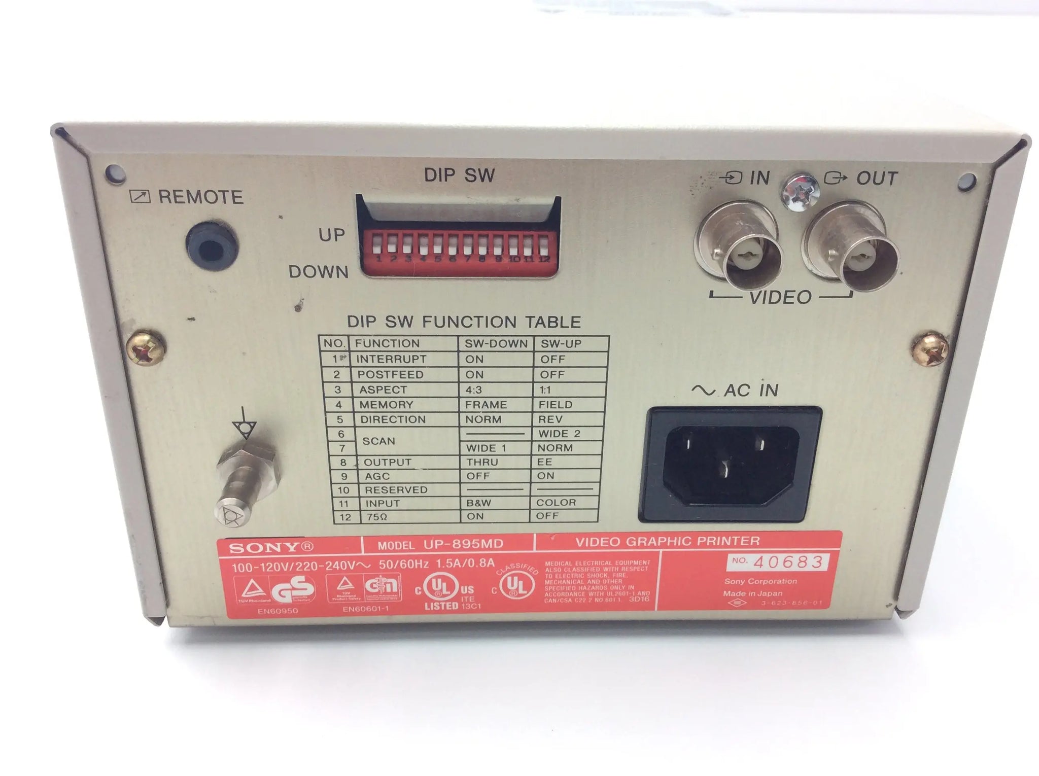 Sony UP-895MD Video Graphic Printer – A Biomedical Service