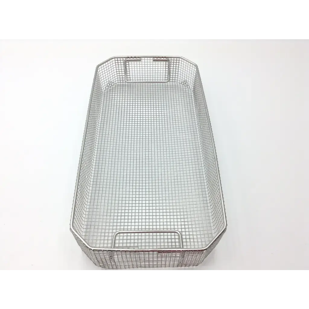 Load image into Gallery viewer, A Biomedical Service Stainless Steel Mesh Sterilization Tray/Basket, 22”x 10.5”x 4” w/ Flip Handles 120.00