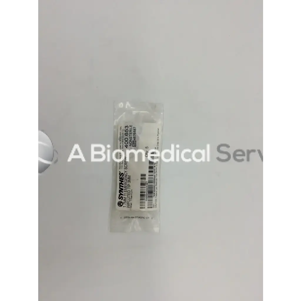 Load image into Gallery viewer, A Biomedical Service Synthes 1.7MM TI Emergency Screw with Flutter Tip 3MM 400 653 30.00