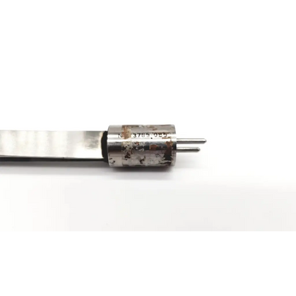 A dumont and fils 3785 055 tweezer featuring a silver-colored metal tuning fork with a cylindrical head and tarnished surface