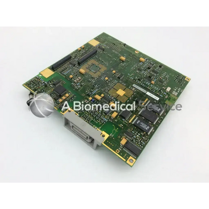 Green printed circuit board with gold-plated connectors and black integrated circuits in a3951-16990 board