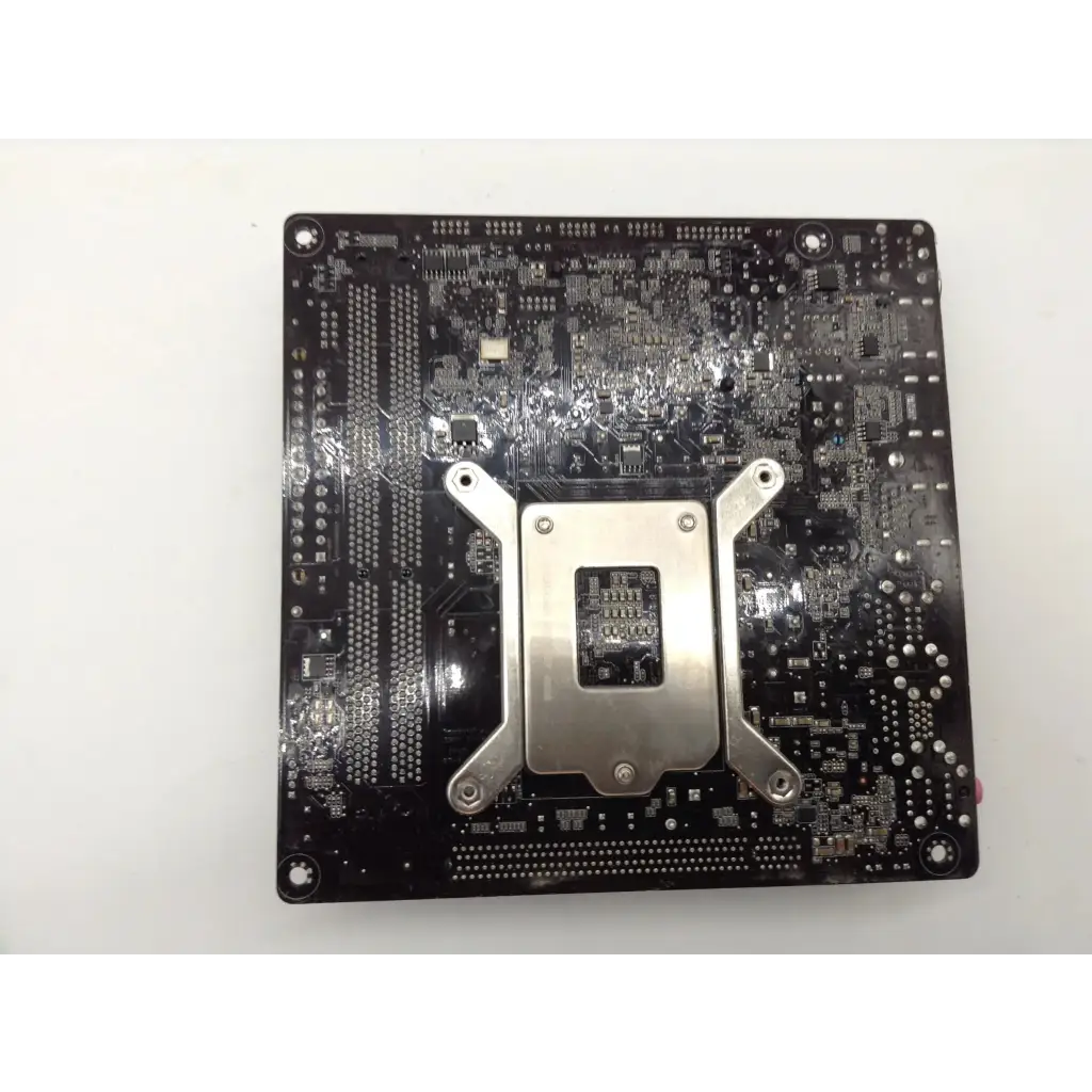 Aaeon emb-b75a mini-itx industrial motherboard with black pcb and silver metal cpu socket bracket intel b75 lga 1155 usb 3.0