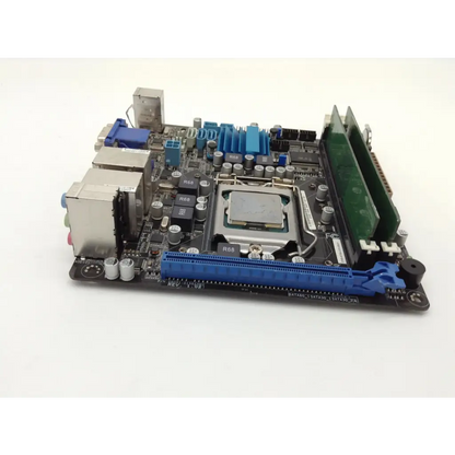 Black aaeon emb-b75a mini-itx industrial motherboard with intel b75 socket lga 1155 usb 3.0 and blue green accents