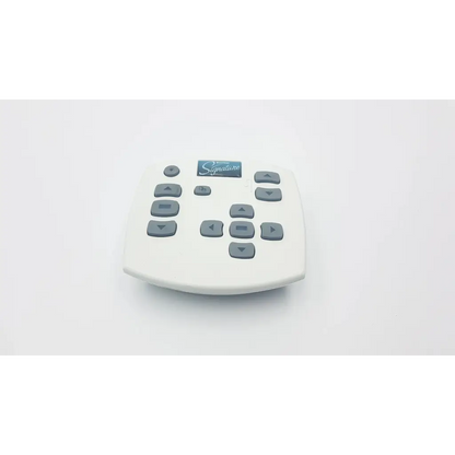 White signature brand remote control with gray directional buttons for abbott medical optics whitestar signature phaco unit