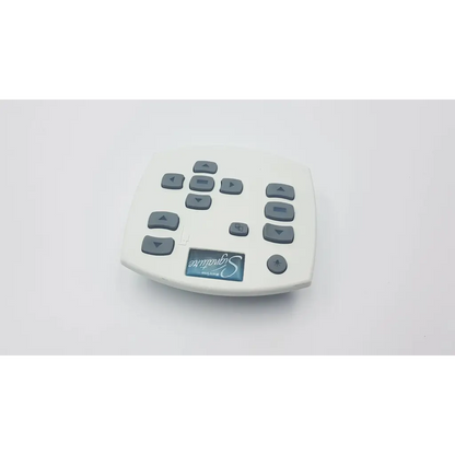 White ergonomic keyboard with gray keys and signature logo for abbott medical optics whitestar signature phaco unit remote