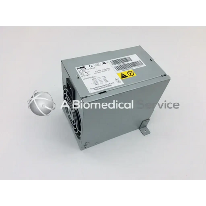 Silver metallic rectangular acbel api3po10 power supply 563w with ventilation grille and label stickers