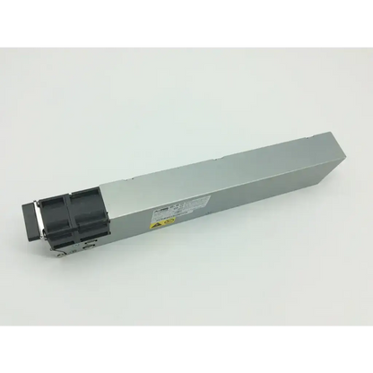 Silver metallic acbel api5fs44 power supply 650w with black connector housing and yellow warning label for apple servers