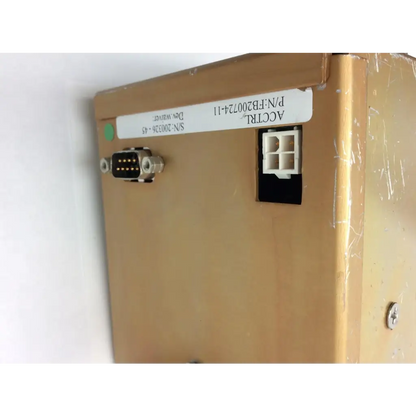 Tan-colored control power unit with d-sub connector and white plastic port cover for logiq 9 ultrasound system