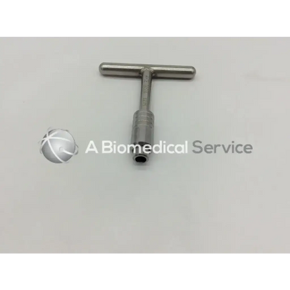 Ace 14316 stainless steel cannulated screw driver t-handle with cylindrical shaft and threaded section for surgical use