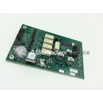 Green rectangular acist medical systems x-ray interface pcb with capacitors resistors and connectors for medical systems