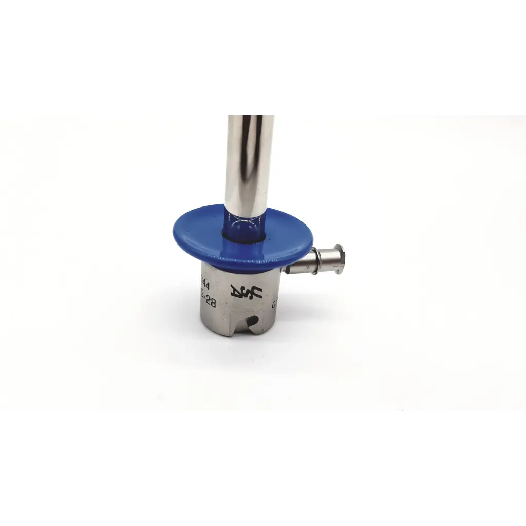 Acmi emrs-28 resectoscope sheath 28fr with blue circular base and metallic shaft medical endoscope sheath 28fr