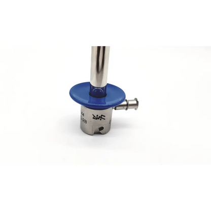 Acmi emrs-28 resectoscope sheath 28fr with blue circular base and metallic shaft medical endoscope sheath 28fr