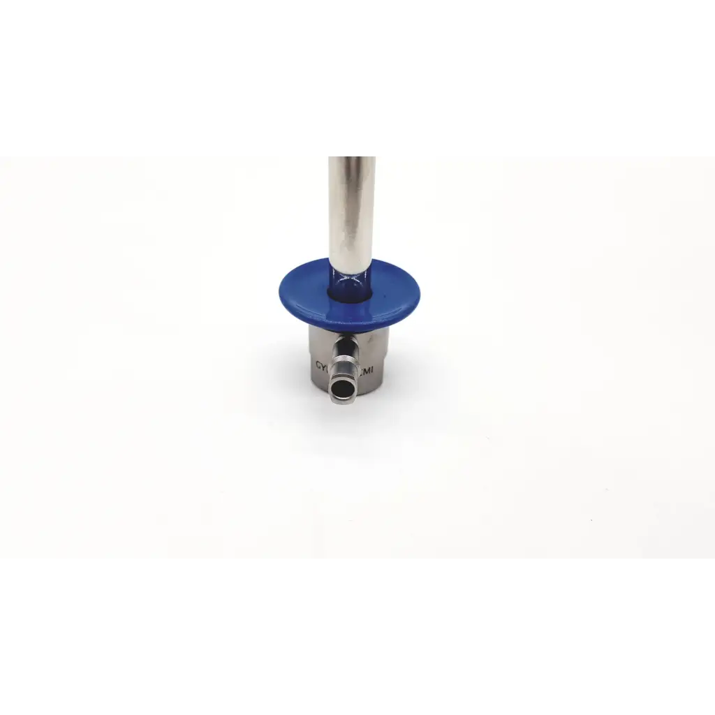 Silver metallic resectoscope sheath 28fr with blue circular cap and threaded connection for Acmi EMRS-28 use