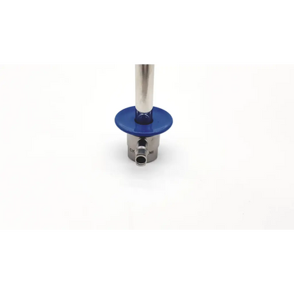 Silver metallic resectoscope sheath 28fr with blue circular cap and threaded connection for Acmi EMRS-28 use
