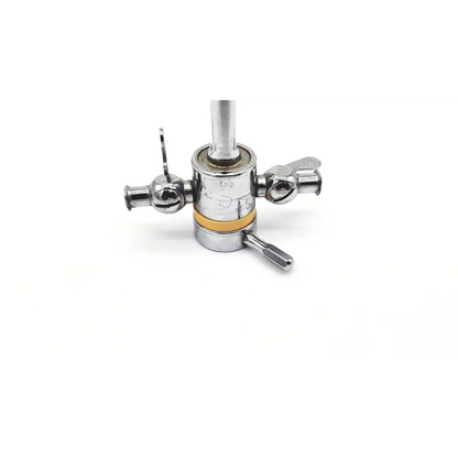 Chrome-finished gas regulator with three control knobs and yellow rubber seal for acmi g123 23fr cysto sheath use