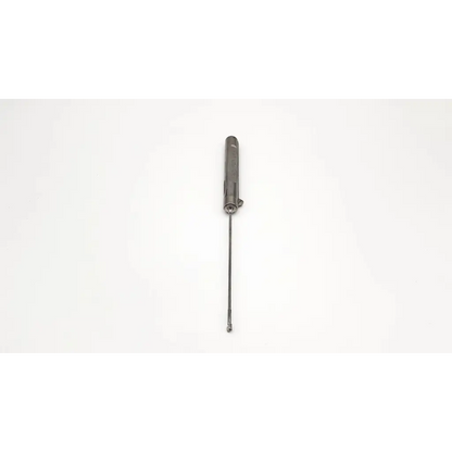 Silver acufex 010901 cigar handle rotary basket punch forceps with textured handle and slender metallic shaft