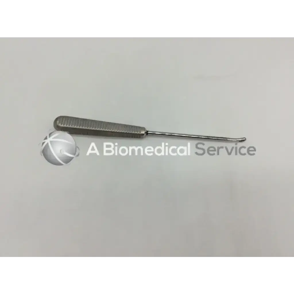 Silver curette ac5-236 121322sm surgical instrument with textured handle and curved slender tip for precision use