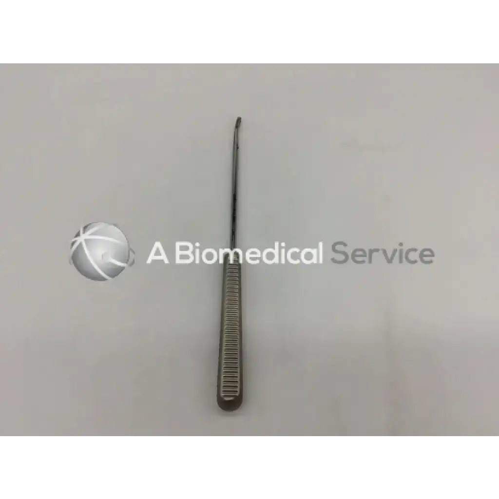 Acufex 012717 curette ac5-236 121322sm is a sleek metallic surgical instrument with textured grip and curved tip