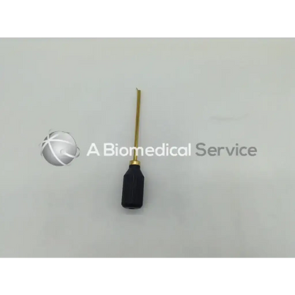Black-handled surgical screwdriver with gold metallic shaft and tapered tip for l391 arthroscopic arthroscopy shoulder use