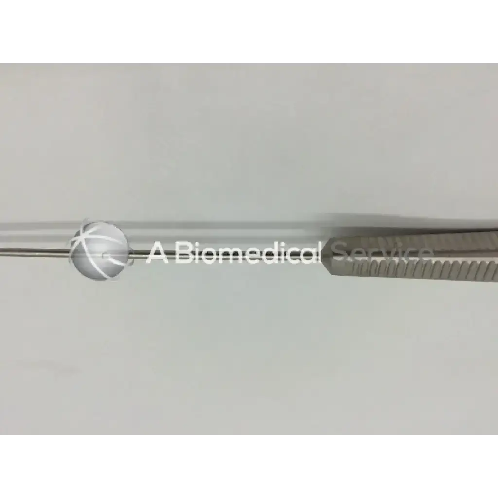 Stainless steel Acufex 013550 ACL chamfering rasp with textured serrated tip and spherical handle with embossed logo