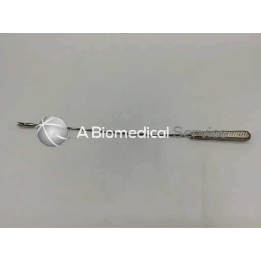 Silver surgical acl chamfering rasp with textured handle and spherical tip for precise acl chamfering procedures