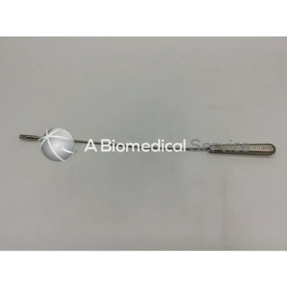 Silver surgical acl chamfering rasp with textured handle and spherical tip for precise acl chamfering procedures