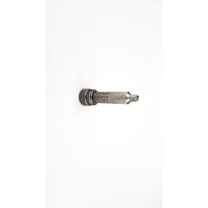 Silver metallic stainless steel surgical dental drill bit with textured grip and engraved markings Acufex 013646 sleeve