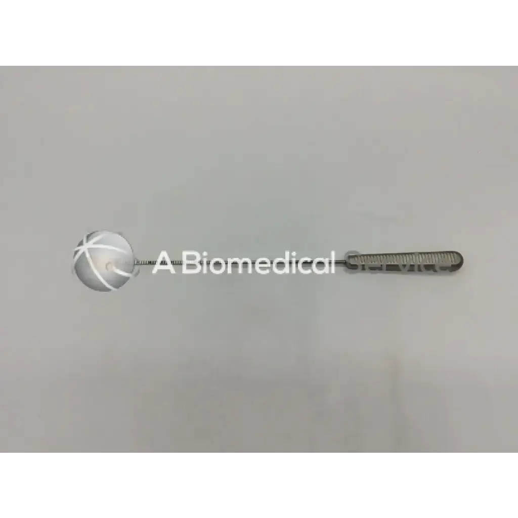 Silver acufex 015185 endobutton depth probe with spherical head and textured handle for precise endobutton depth measurement