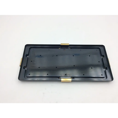 Black rectangular keyboard plate with gold metal latches and mounting holes for acufex 7207113 shoulder portal accessory system
