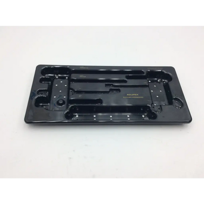 Black plastic acupex shoulder accessories tray with molded compartments for organizing acufex shoulder accessories