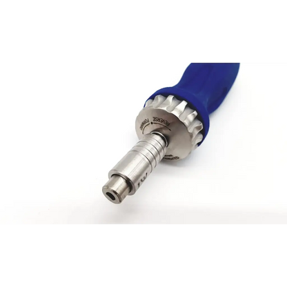 Acumed 80-0663 medium ratcheting driver handle with blue grip and metallic gear adjustment for orthopedicgp use