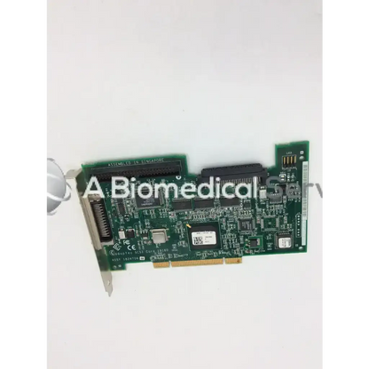 Green circuit board adaptec assy 1824706-08 ssci card with gold-plated connector and black electronic components